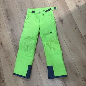 Arctix Neon Green Kids Snow Pants with Dark Blue Accents